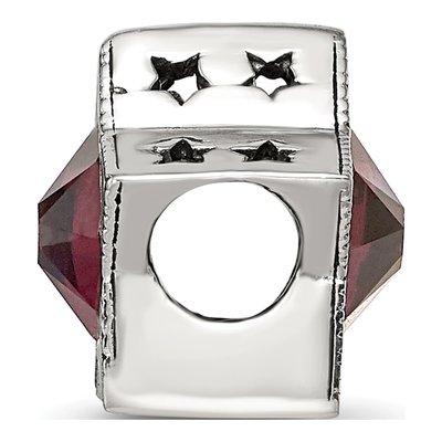 Sterling Silver Crystal June Birthstone Star Bead – view 3