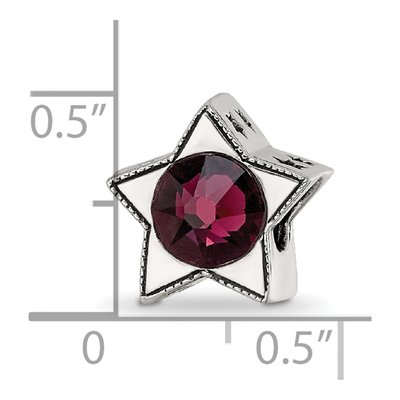 Sterling Silver Crystal June Birthstone Star Bead – view 5