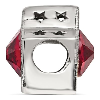 Sterling Silver Crystal January Birthstone Star Bead – view 3