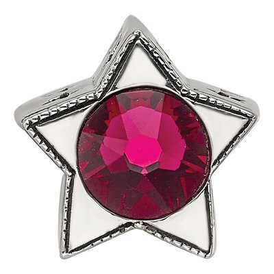 Sterling Silver Crystal July Birthstone Star Bead – view 4