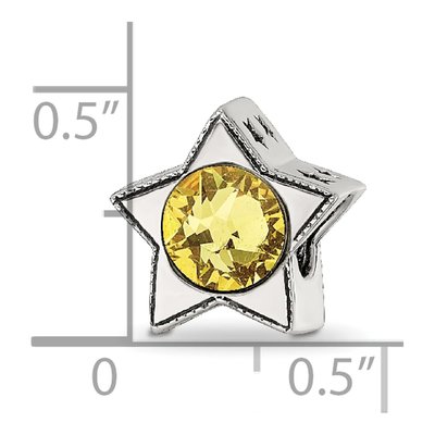 Sterling Silver Crystal November Birthstone Star Bead – view 5