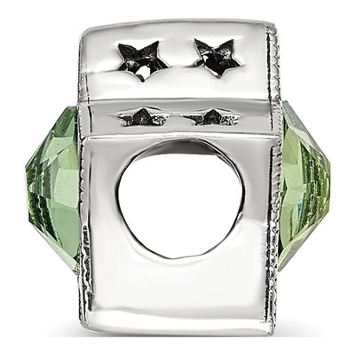 Sterling Silver Crystal August Birthstone Star Bead – view 3