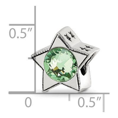 Sterling Silver Crystal August Birthstone Star Bead – view 5