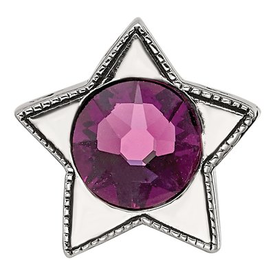 Sterling Silver Crystal February Birthstone Star Bead – view 4