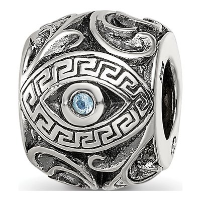Sterling Silver CZ Eye Pattern Bead