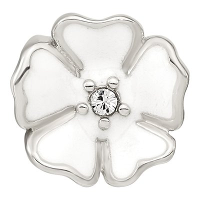 Sterling Silver CZ Enamel Flower Bead – view 4
