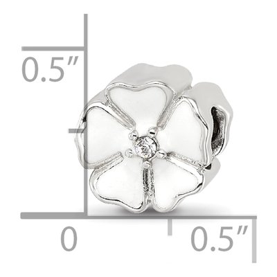 Sterling Silver CZ Enamel Flower Bead – view 5