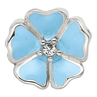 Sterling Silver CZ Enamel Flower Bead – view 5