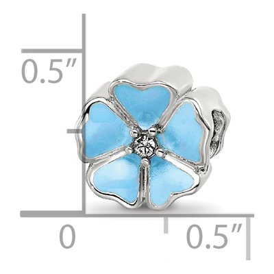 Sterling Silver CZ Enamel Flower Bead – view 6