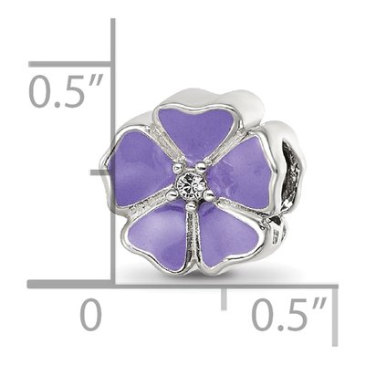 Sterling Silver CZ Enamel Flower Bead – view 5