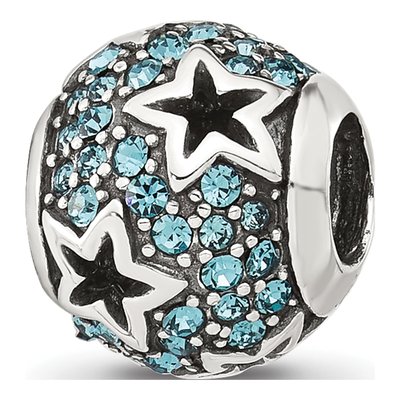 Sterling Silver CZ Stars Bead