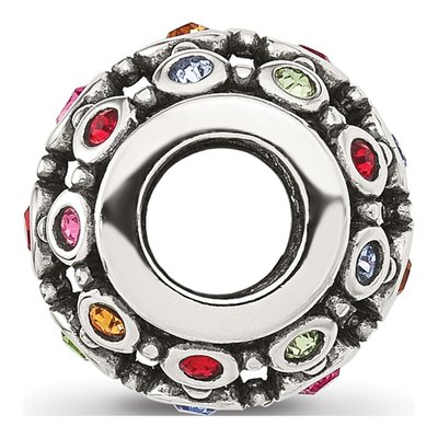 Sterling Silver CZ Multi-Color Bead – view 3