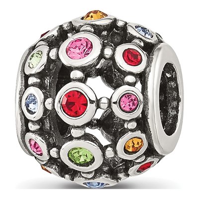 Sterling Silver CZ Multi-Color Bead