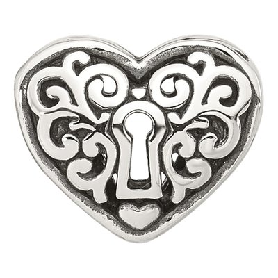 Sterling Silver Heart Lock Bead – view 4