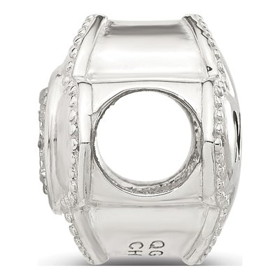 Sterling Silver CZ Floral Nana Bead – view 3