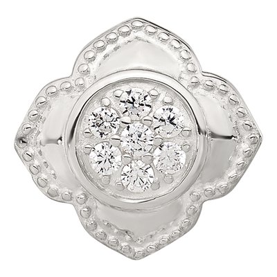 Sterling Silver CZ Floral Nana Bead – view 5