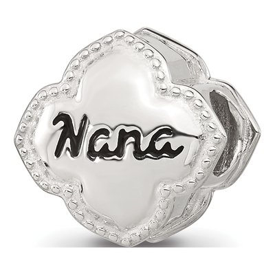 Sterling Silver CZ Floral Nana Bead – view 6