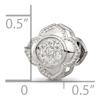 Sterling Silver CZ Floral Nana Bead – view 7