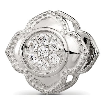 Sterling Silver CZ Floral Nana Bead
