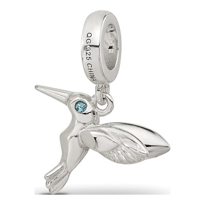 Sterling Silver CZ Hummingbird Dangle Bead – view 5