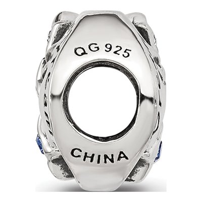 Sterling Silver CZ Man Moon Bead – view 3