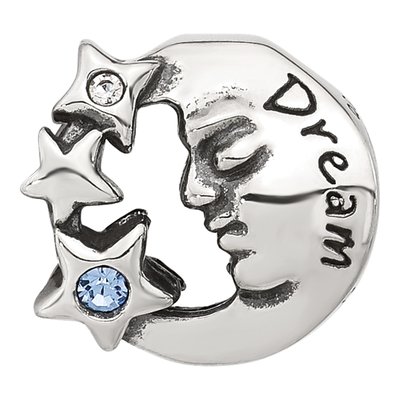 Sterling Silver CZ Man Moon Bead – view 4