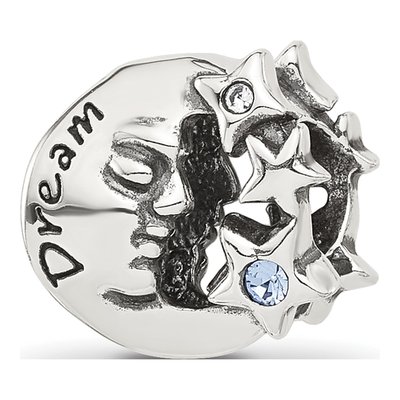 Sterling Silver CZ Man Moon Bead – view 6