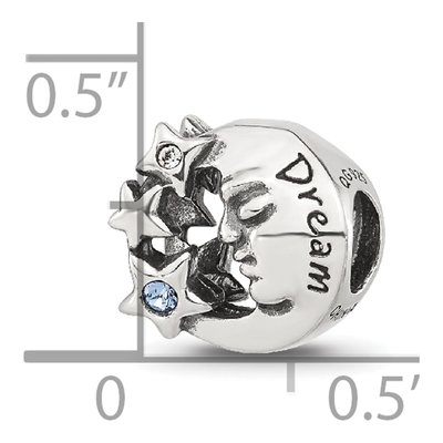 Sterling Silver CZ Man Moon Bead – view 7