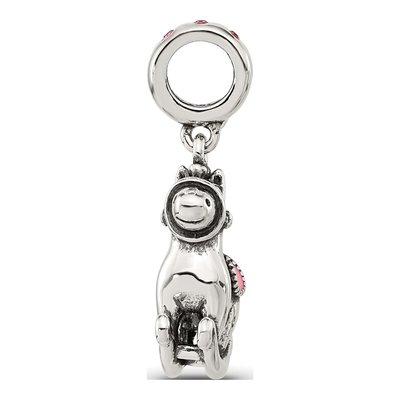 Sterling Silver CZ Rocking Horse Lob Bead – view 3