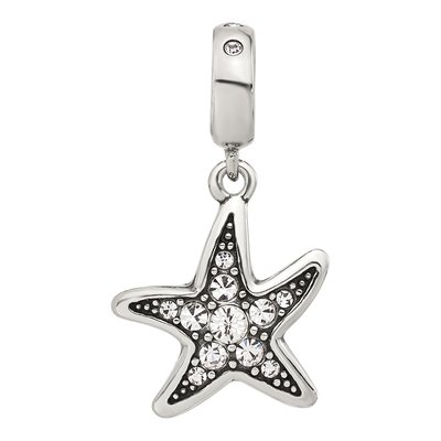 Sterling Silver CZ Starfish Dangle Bead – view 5