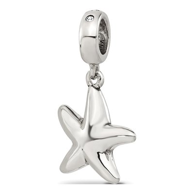 Sterling Silver CZ Starfish Dangle Bead – view 6