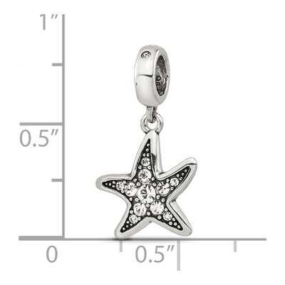 Sterling Silver CZ Starfish Dangle Bead – view 7