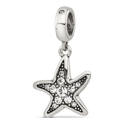 Sterling Silver CZ Starfish Dangle Bead