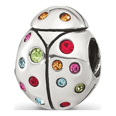 Sterling Silver CZ Bug Bead