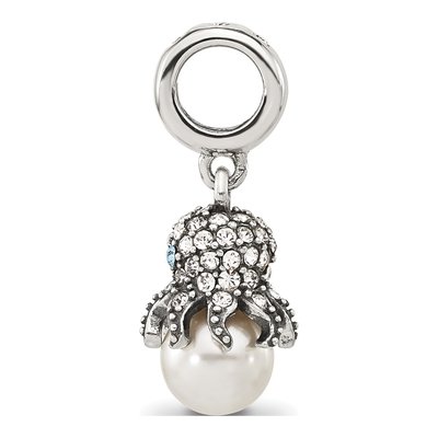 Sterling Silver CZ Octopus Bead – view 2