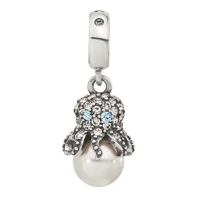 Sterling Silver CZ Octopus Bead – view 3