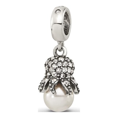 Sterling Silver CZ Octopus Bead – view 5