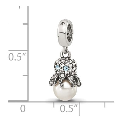 Sterling Silver CZ Octopus Bead – view 6