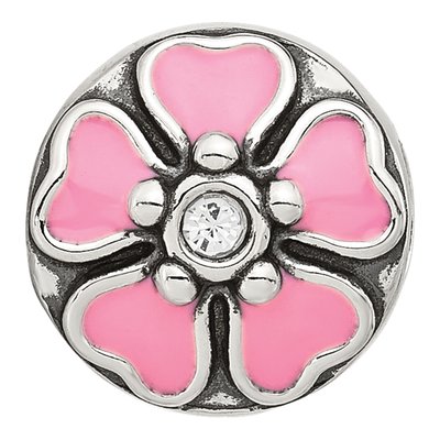 Sterling Silver CZ Enamel Flower Bead – view 5