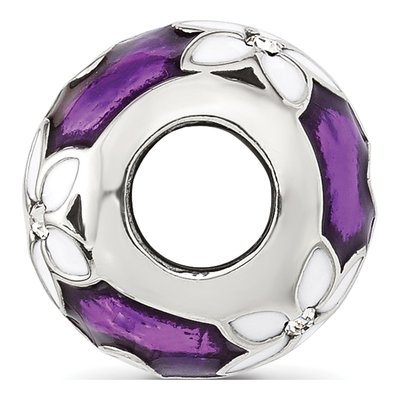 Sterling Silver CZ Enamel Bead – view 3
