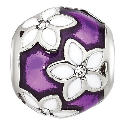 Sterling Silver CZ Enamel Bead – view 4