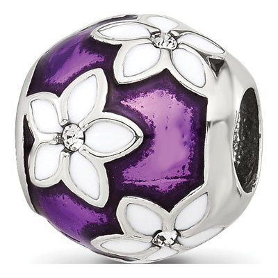 Sterling Silver CZ Enamel Bead – view 5
