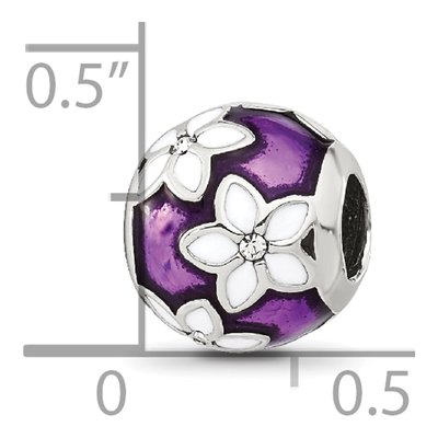 Sterling Silver CZ Enamel Bead – view 6