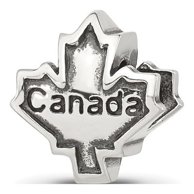 Sterling Silver CZ Maple Leaf Bead – view 6