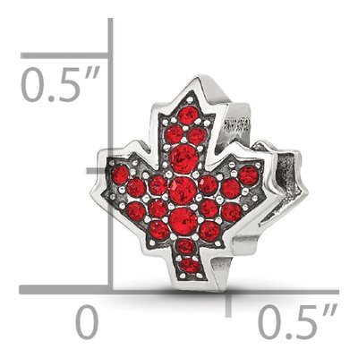 Sterling Silver CZ Maple Leaf Bead – view 7