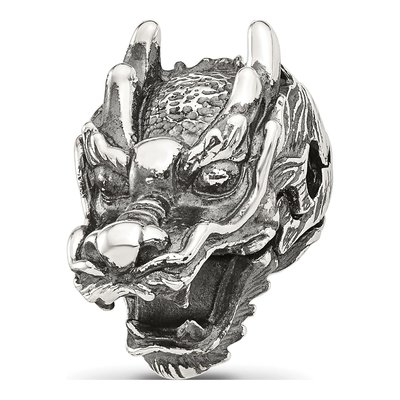 Sterling Silver Antiqued Chinese Dragon Bead