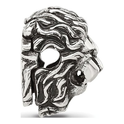 Sterling Silver Antiqued Lion Bead – view 3