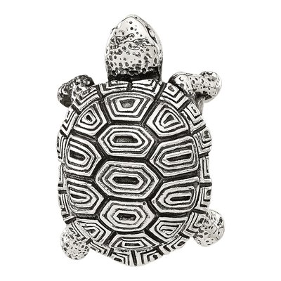 Sterling Silver Antiqued Tortoise Bead – view 4