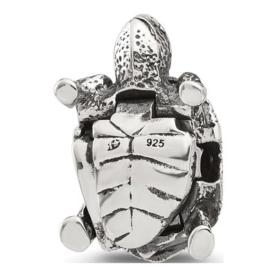 Sterling Silver Antiqued Tortoise Bead – view 6