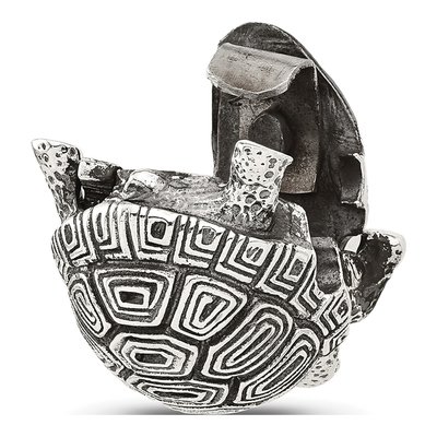 Sterling Silver Antiqued Tortoise Bead – view 7